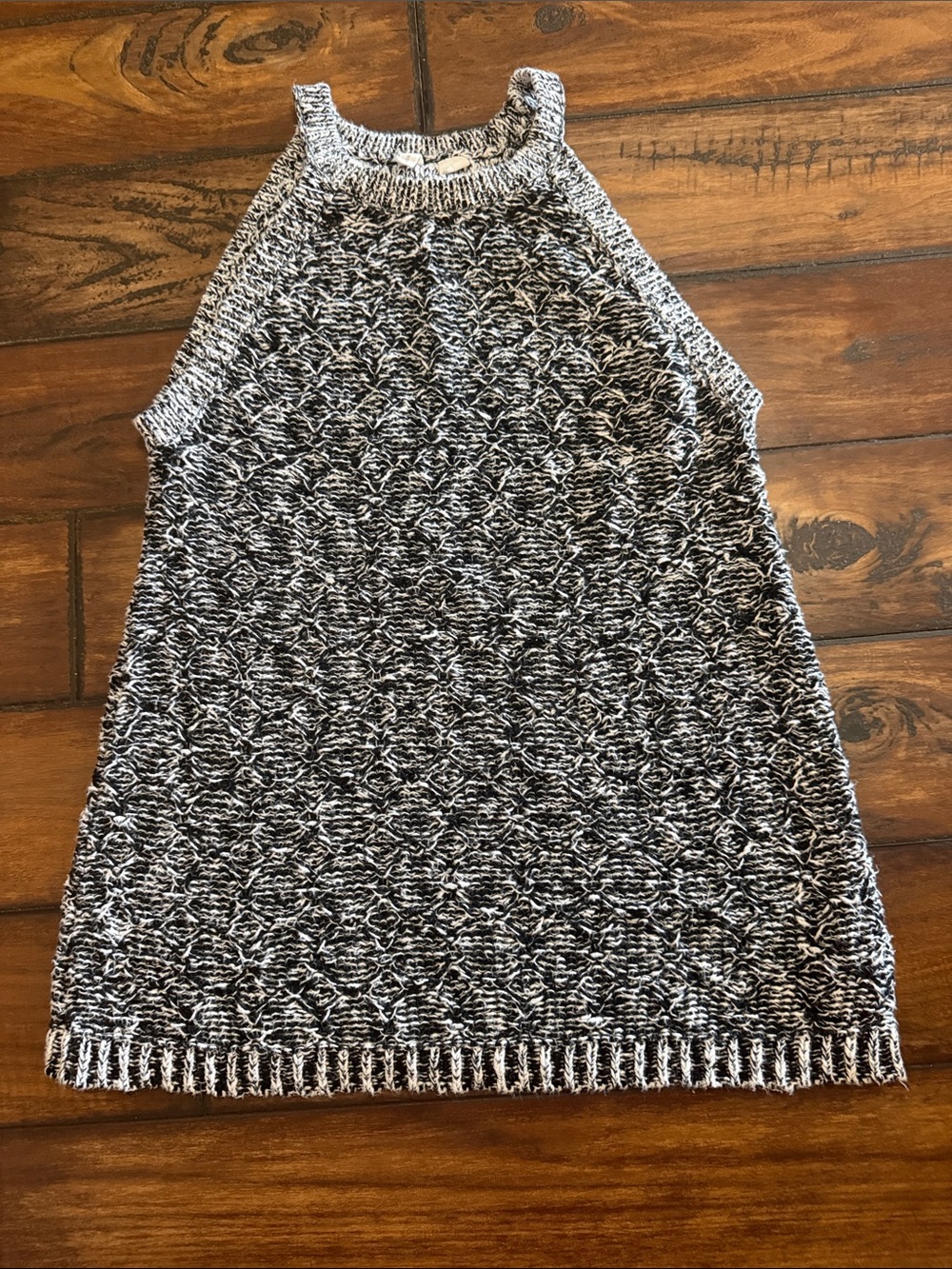 Moth Black and White Marled Knit Tank Sweater